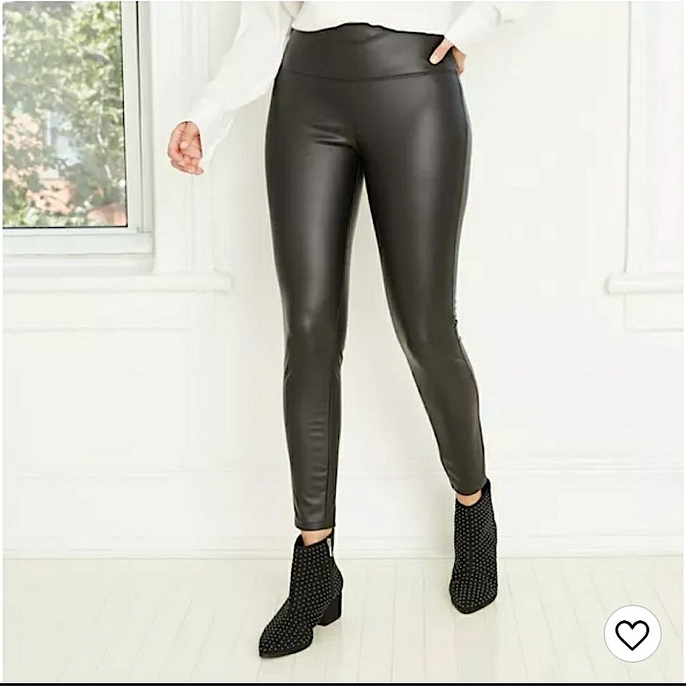 A New Day faux leather black leggings NWT